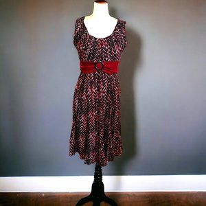 Vintage 90s Perceptions New York Dress Herringbone Pattern Size M